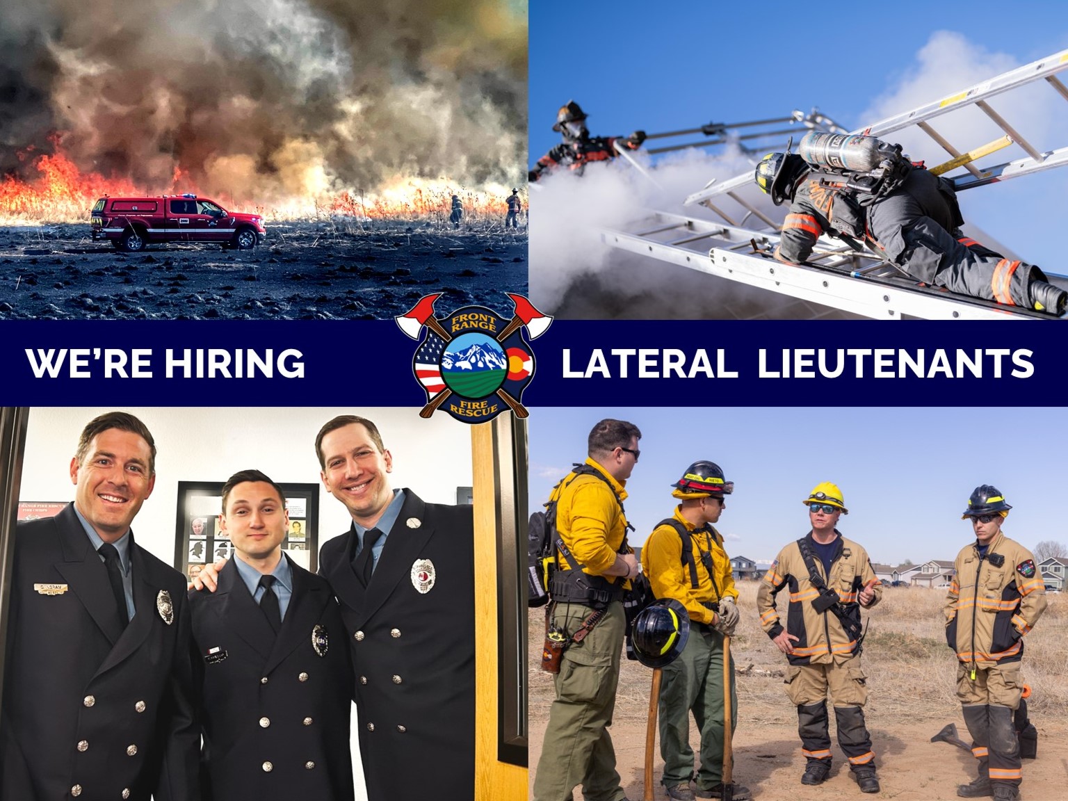 We're hiring lateral lieutenants. pics of firefighters in action on the job