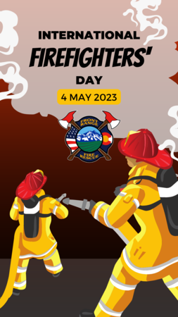 international Firefighters Day  graphic cartoon with FRFR logo
